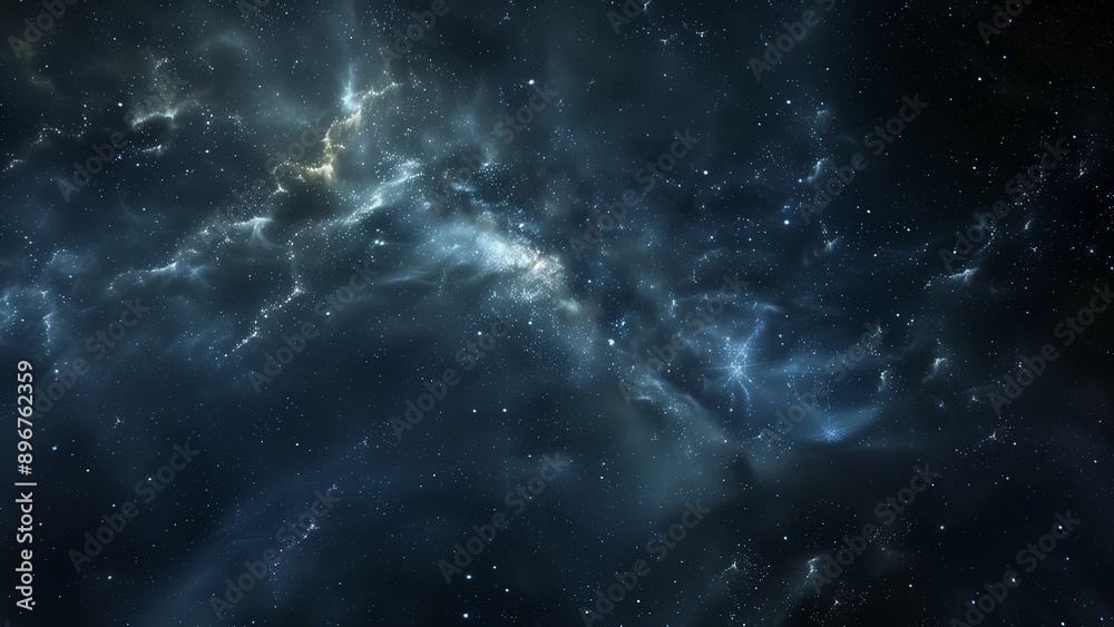 Fototapeta premium Starry night sky. Glowing stars in space. Galaxy background. Beautiful colorful shining stars universe landscape