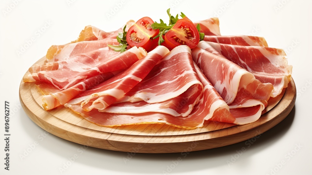 Prosciutto on a Wooden Serving Board Prosciutto on a Wooden Serving Board