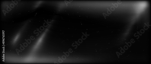 Black and white retro film frame texture. Old grain noir movie background. Vintage photo filter template with light leak, grain, scratches, noise, dust. Nostalgic cinematic photographic effect. Vector