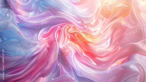 Iridescent background with swirling pastel hues creating a magical and dreamy effect