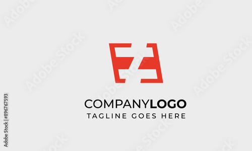 business logo design E digital icon