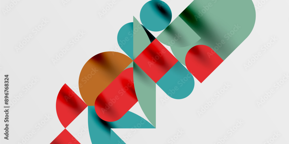 Circles, semi circles, squares and round shapes mosaic techno art. Vector Illustration For Wallpaper, Banner, Background, Card, Book Illustration, landing page Circles, semi circles, squares and round shapes mosaic techno art. Vector Illustration For Wallpaper, Banner, Background, Card, Book Illustration, landing page