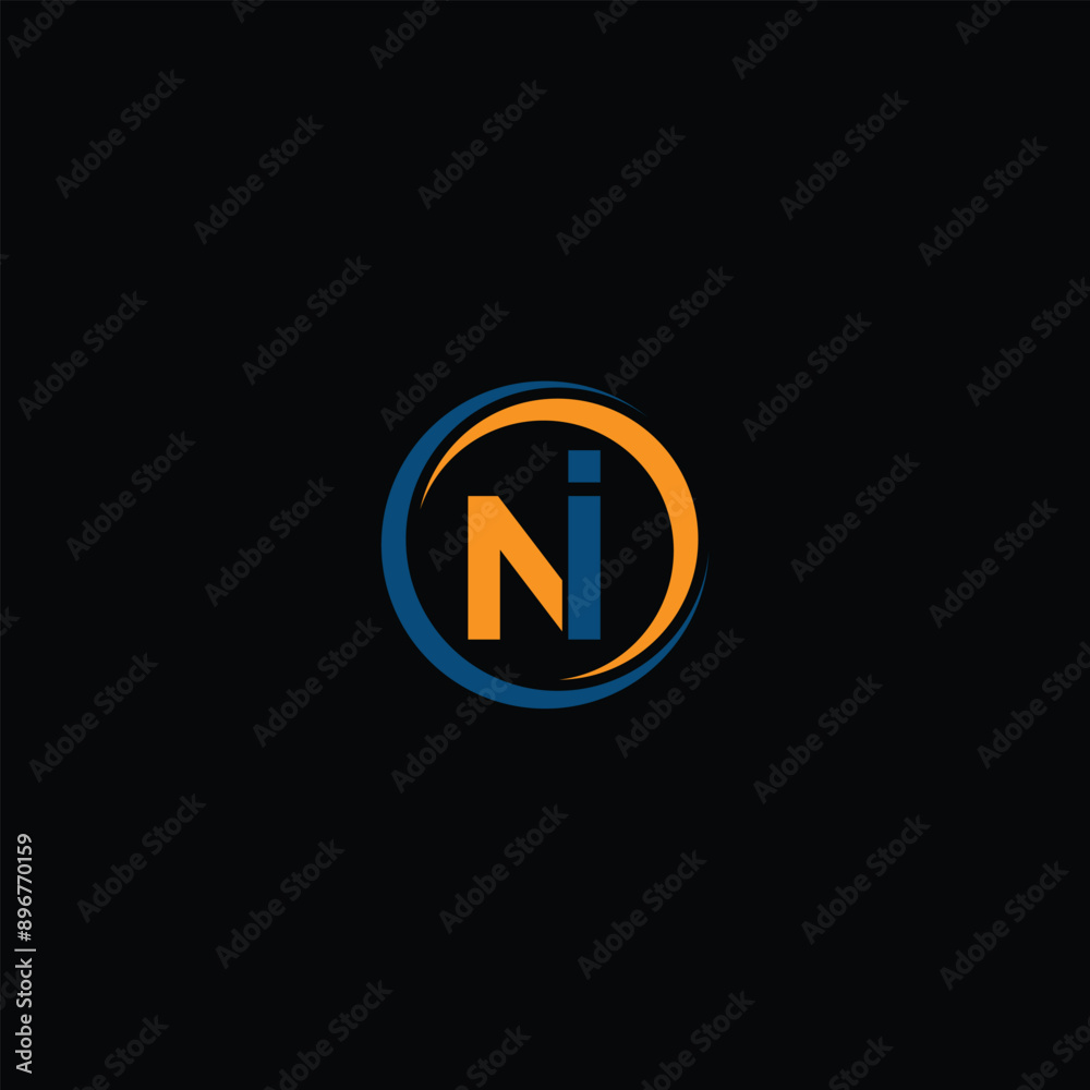 NI letter circle bundle logo NI letter circle bundle logo