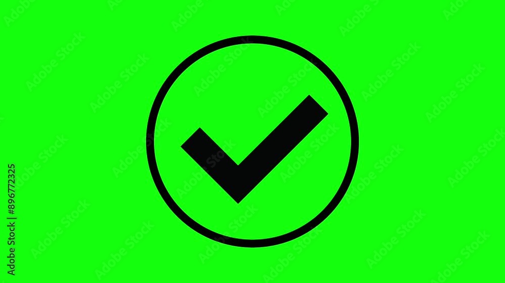 Checkmark on green screen background, positive or tick mark icon or ...