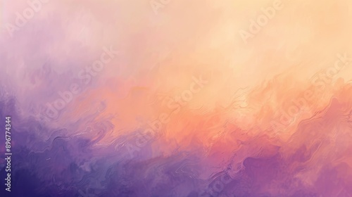 A large abstract art print with a gradient of lilac and orange, featuring a blurred aura effect. The dreamy glow creates a soft, tranquil atmosphere, perfect for trendy wall decor