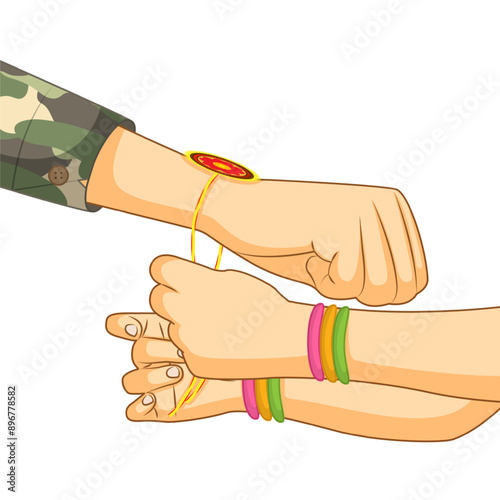 Vector illustration of sister tying rakhi to brother on transparent background
