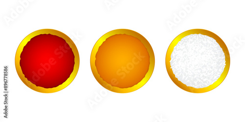 Vector illustration of puja thali top view on transparent background