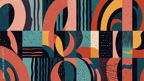 naive playful abstract shapes baground pack groovy generate ai