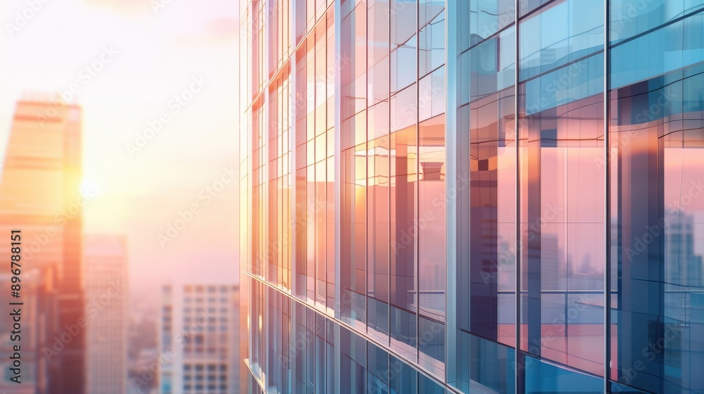 Modern office buildings with glass facades, daytime, realistic, 8K, UHD Modern office buildings with glass facades, daytime, realistic, 8K, UHD