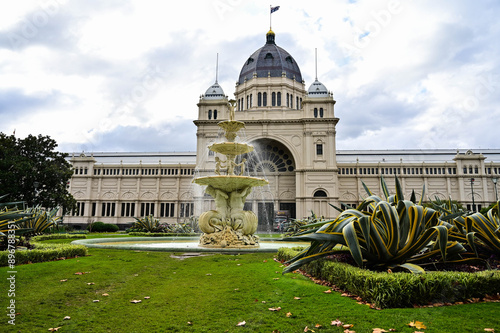 View of the Royal Exhibition Building in Melbourne, Australia.