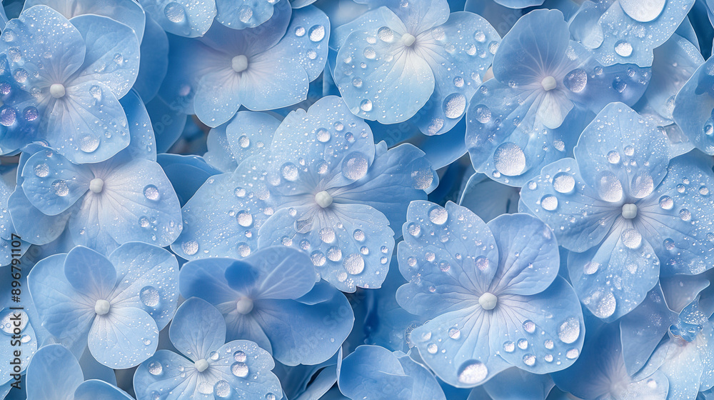 a background of dewy soft blue hydrangeas a background of dewy soft blue hydrangeas