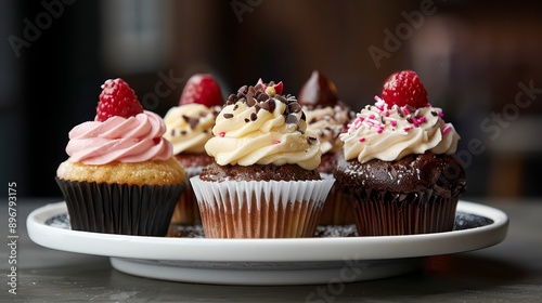 A delicious cupcake topped with creamy icing and vibrant sprinkles, offering a sweet, indulgent treat perfect for any occasion.