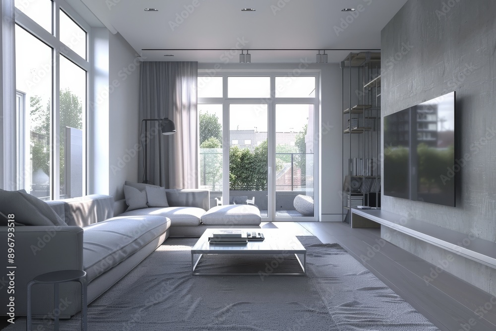 modern living room with white sofa and coffee table modern living room with white sofa and coffee table