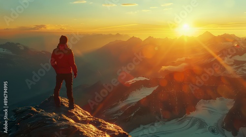 hikers in a breathtaking view from the mountain peak overlooks a vast landscape, with clear blue skies and rocky terrain, perfect for outdoor enthusiasts and nature lovers.