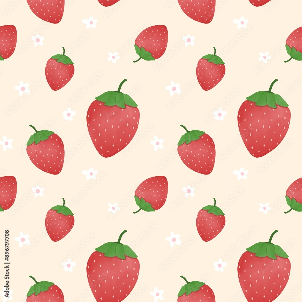 Strawberry Seamless pattern, background