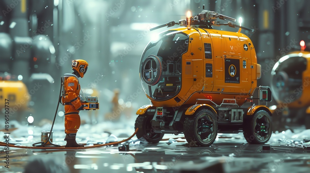 An AIdriven disaster response team with robotic equipment and drones providing aid, more clarity with clear light and sharp focus, high detailed An AIdriven disaster response team with robotic equipment and drones providing aid, more clarity with clear light and sharp focus, high detailed