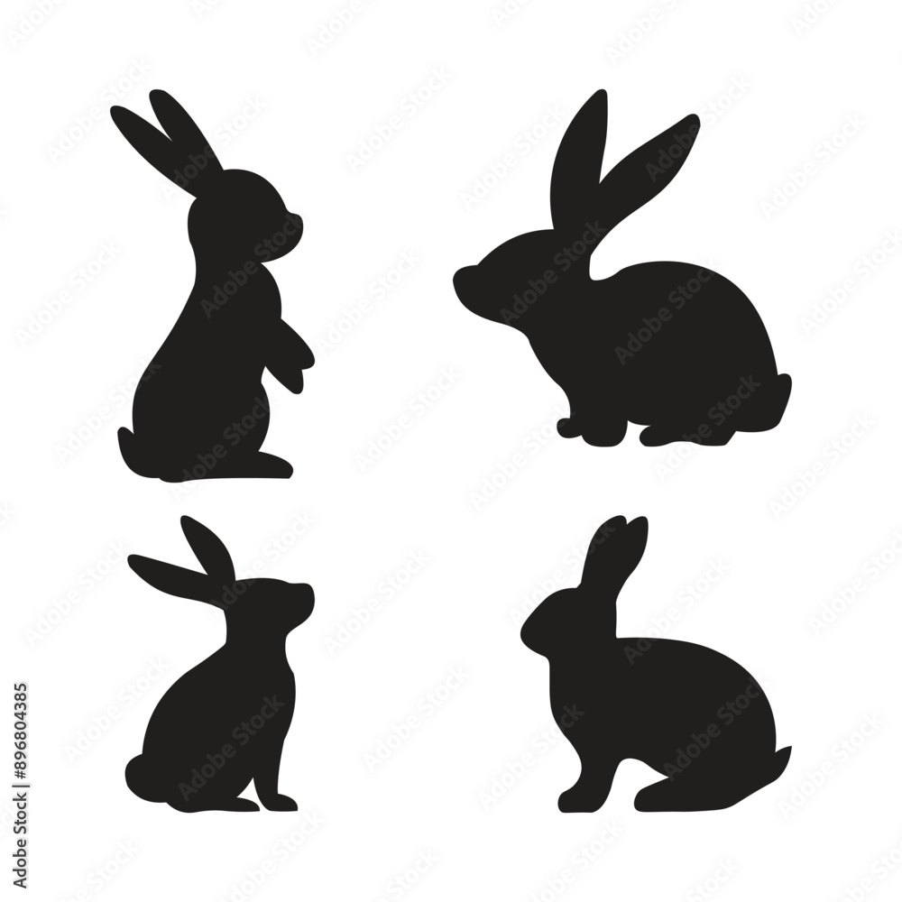 Rabbit vector silhouette illustration Rabbit vector silhouette illustration