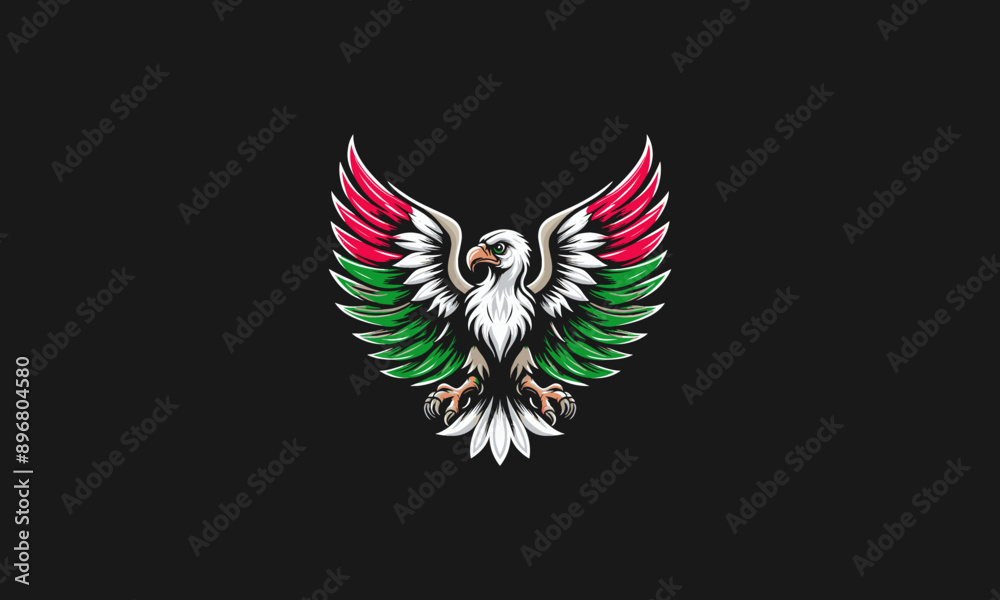 Fototapeta premium vulture with big wings italy flag vector mascot design