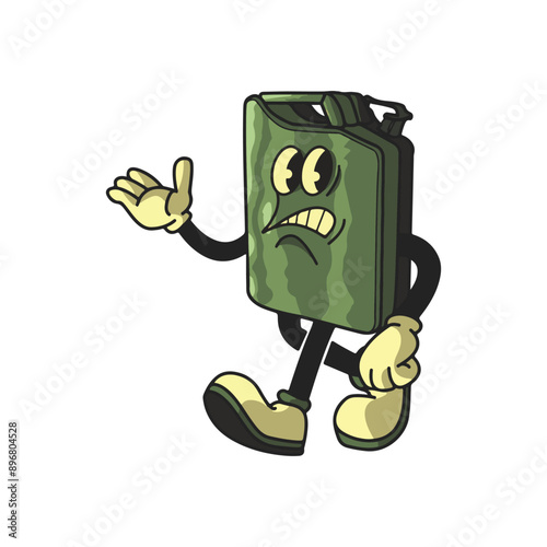 Vintage Jerry Can Cartoon Character 90's Premium Vector