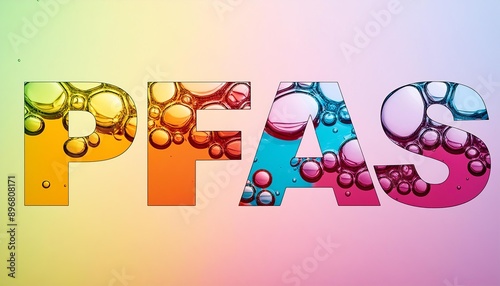 PFAS Chemical Compound Letters Made From Bubbles. Generative AI