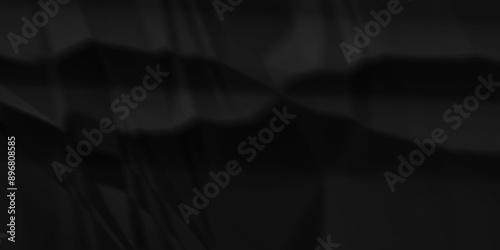 Abstract black crumpled paper background texture pattern overlay. wrinkled high resolution arts craft and Seamless black crumpled paper wrapper backdrop texture.	
