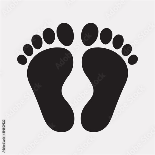Baby Footprint silhouette vector on a white background