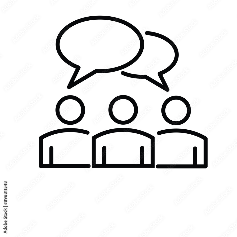 group discussion icon outline white background group discussion icon outline white background