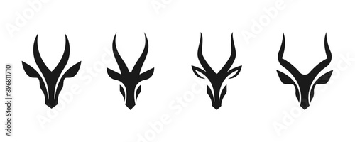 set antelope logo vector illustration