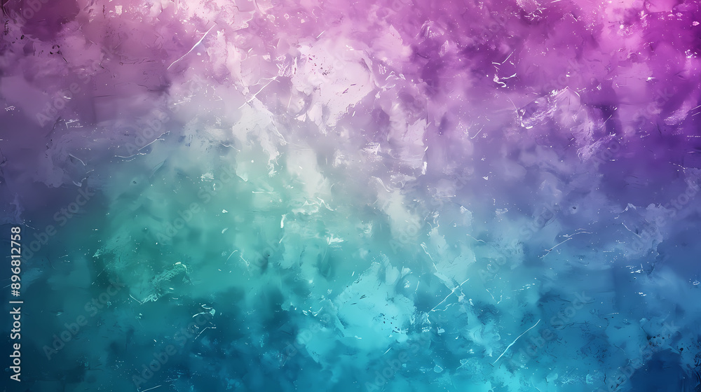 Fototapeta premium Abstract gradient painting with vibrant purple, pink, and teal tones, evoking a dreamy and artistic atmosphere.