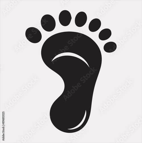 Baby Footprint silhouette vector on a white background
