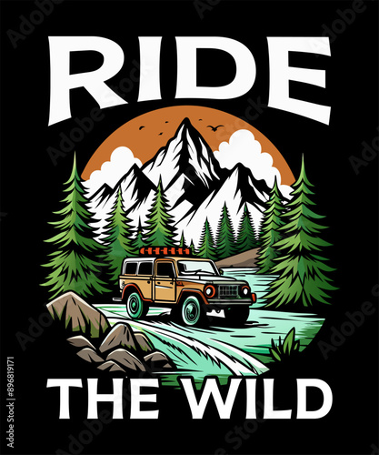 Off-road Car T-Shirt Design Vector Art & Illustration
