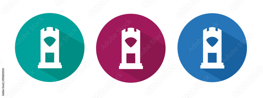 Icon for fortress vector illustration in flat. Icon for fortress vector illustration in flat.
