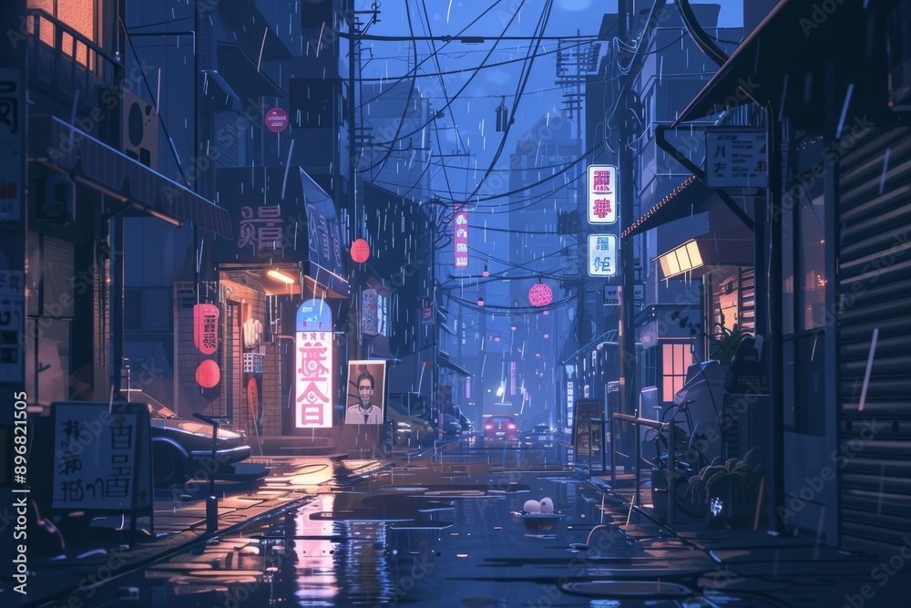 Fototapeta premium Industrial district discovery, cozy vibe, Generative AI