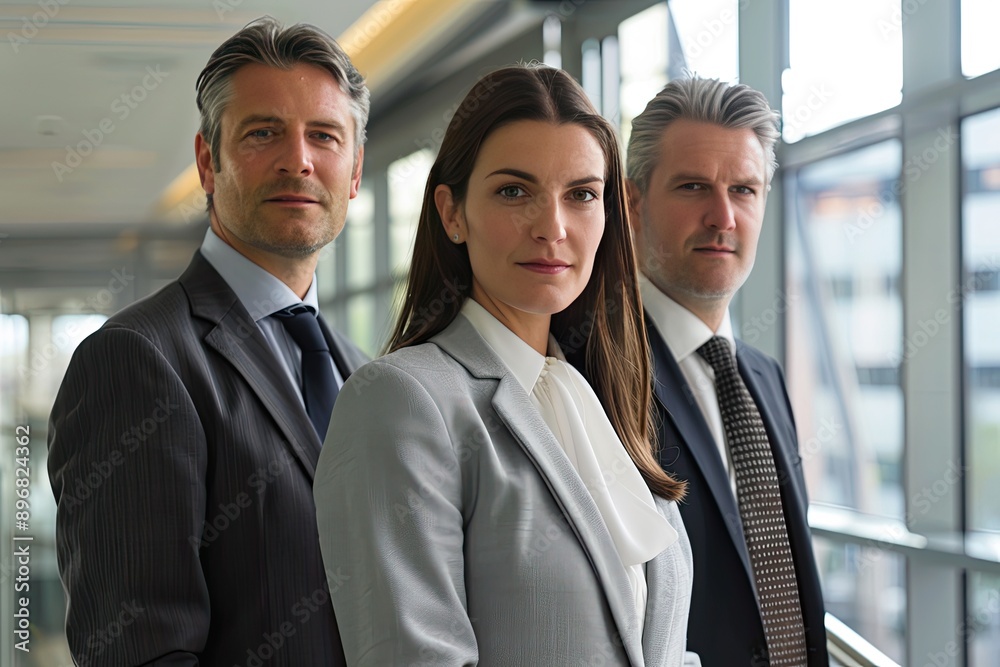 Portrait of confident businessman and businesswoman standing with arms crossed in office Portrait of confident businessman and businesswoman standing with arms crossed in office
