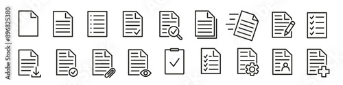 Document icon set. Paper icon.