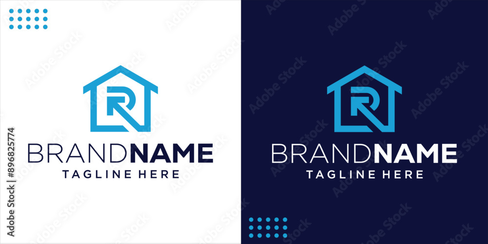 Creative R Logo With House And Arrow, Design Inspiration, Illustration, Vector Creative R Logo With House And Arrow, Design Inspiration, Illustration, Vector