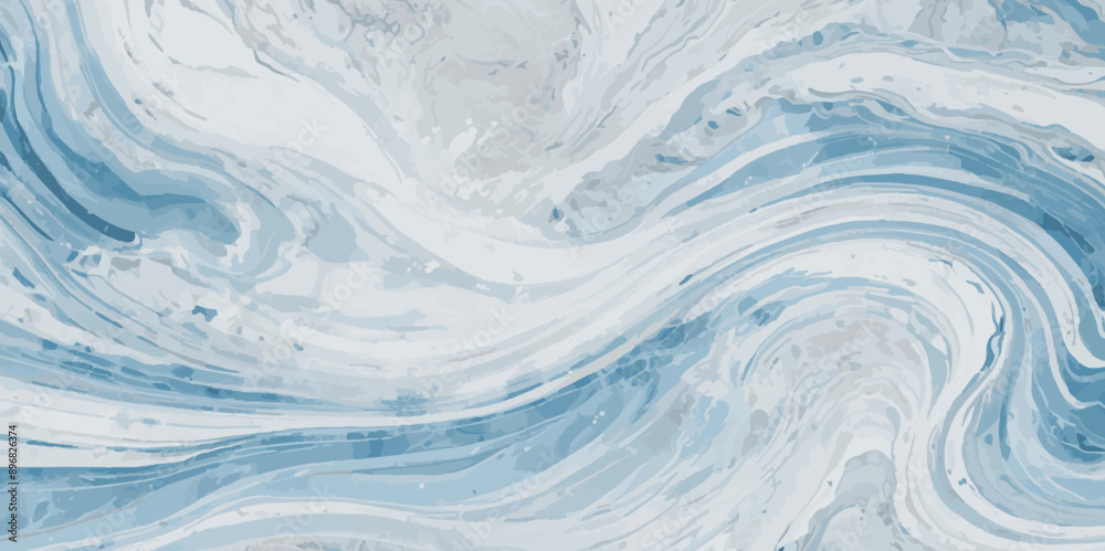 Obraz premium Watercolor surface ocean water wave, seamless blue water ocean wave background. Blue water ocean surfing wave.