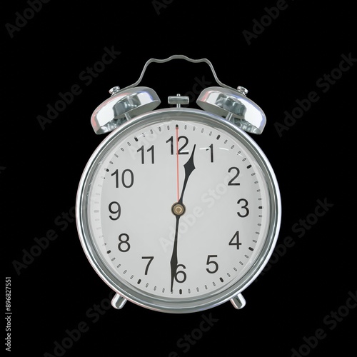 12:31 AM Vintage Steel Alarm Clock with Alloy Steel Body and Glass Twin Bell, Featuring Classic Analog Face with Detailed Hour and Minute Hands