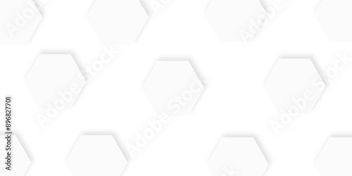 3d hexagonal structure futuristic white background and embossed hexagon abstract with hexagon background. honeycomb hexagonal background. Hexagon shape, white, shiny gray. hexagon pattern shape.