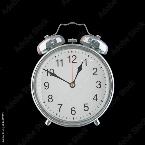 12:50 AM Vintage Steel Alarm Clock with Alloy Steel Body and Glass Twin Bell, Featuring Classic Analog Face with Detailed Hour and Minute Hands