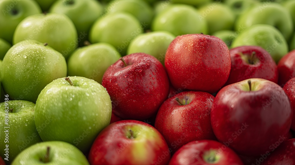 Pile of Freshly Picked Green and Red Apples in Natural Setting Pile of Freshly Picked Green and Red Apples in Natural Setting