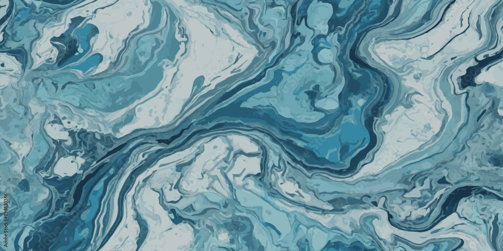 Vector abstract soft blue and silver print sea water and ocean marble texture background. Vector abstract soft blue and silver print sea water and ocean marble texture background.