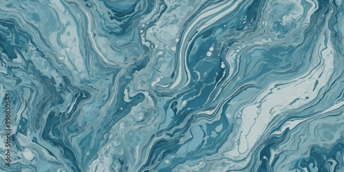 Silver and blue wavy sea ocean marble texture background.