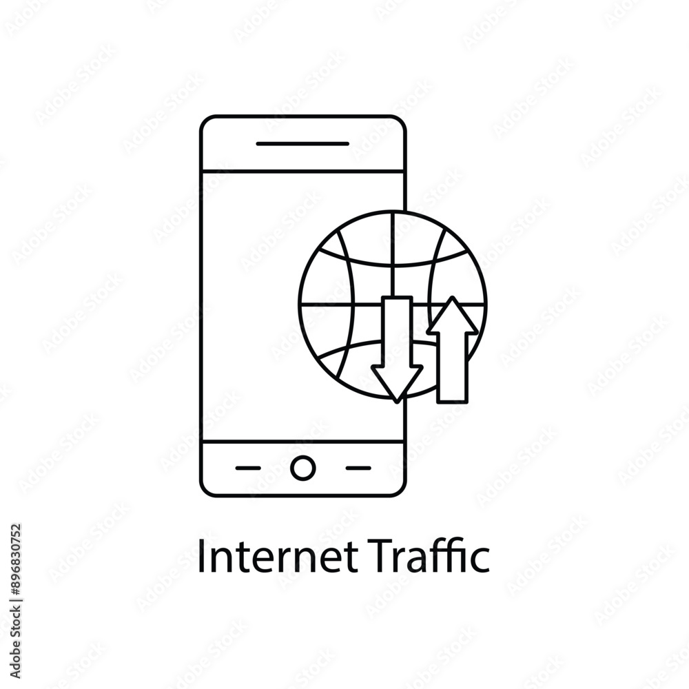 Internet Traffic Icon - Data Flow, Online Activity, Web Traffic with editable stroke. Internet Traffic Icon - Data Flow, Online Activity, Web Traffic with editable stroke.