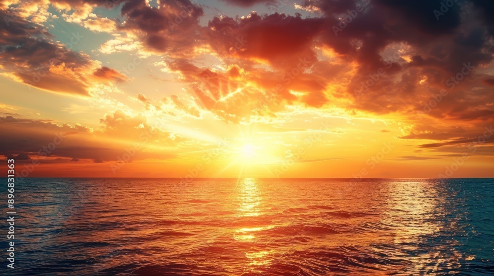 Fototapeta premium Golden Sunset over the Ocean