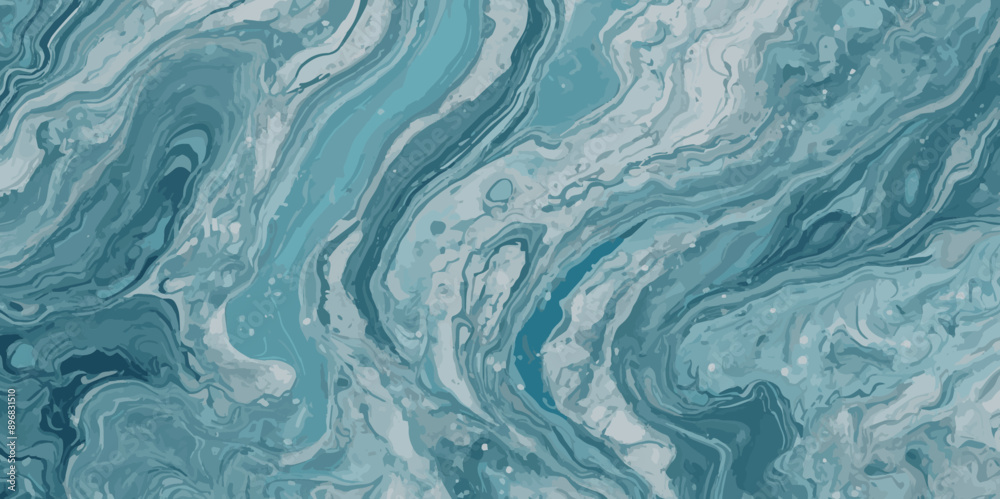 Vector abstract soft blue and silver print sea water and ocean marble texture background. Vector abstract soft blue and silver print sea water and ocean marble texture background.