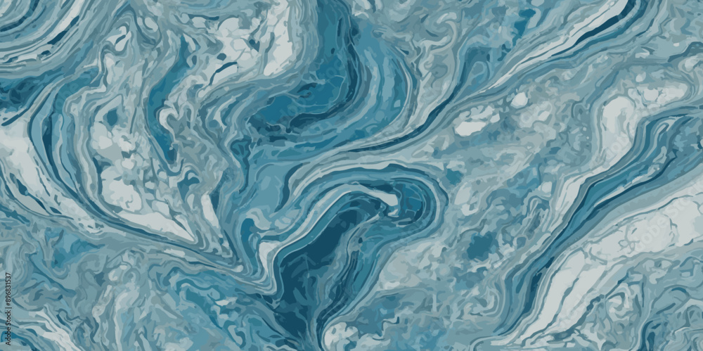 Vector abstract soft blue and silver print sea water and ocean marble texture background. Vector abstract soft blue and silver print sea water and ocean marble texture background.