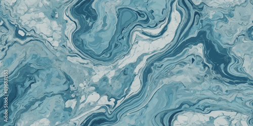 Vector abstract soft blue and silver print sea water and ocean marble texture background.