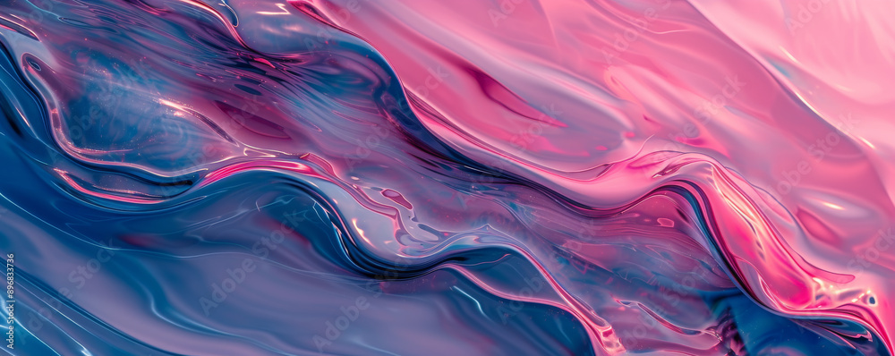 Obraz premium Abstract liquid art with vibrant pink and