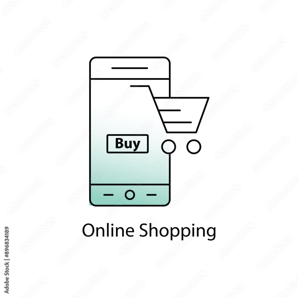 Online Shopping Icon - E-commerce, Digital Marketplace, Online Retail with editable stroke. Online Shopping Icon - E-commerce, Digital Marketplace, Online Retail with editable stroke.